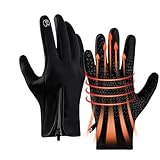 Guantes de ciclismo impermeables, guantes de aislamiento de felpa con pantalla táctil, guantes de equitación resistentes al viento, para invierno, ciclismo, motocicleta, senderismo, camping, uso