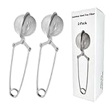 WNJLXLGDGO 2-Pack Tea Ball Infusers, Premium 304 Stainless Steel Fine Mesh Tea Strainer with Long Handle for...