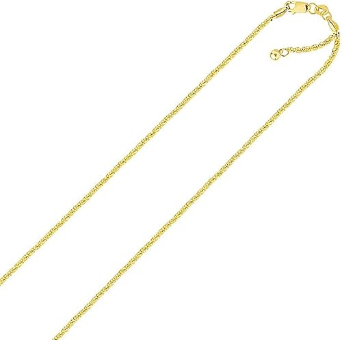 Miniatura 2 de Savlano Collar de plata de ley 925 maciza de 0.059 in entrecruzado Roc Bolo ajustable de 14 a 24 pulgadas para mujer, fabricado en Italia, viene con