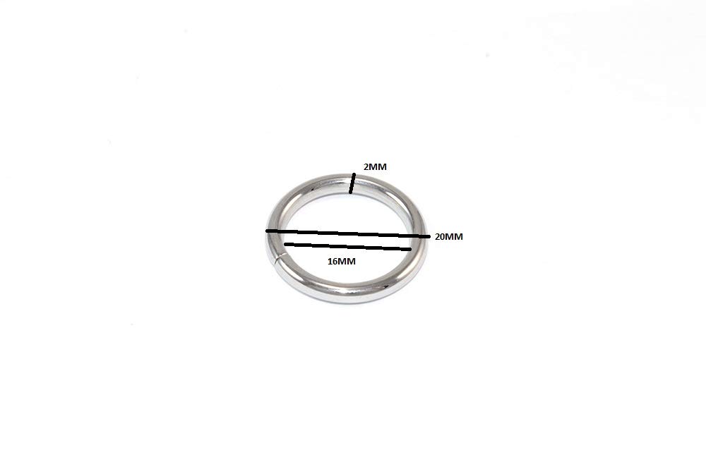 6 x Curtain Drape Pole Rod Rings Chrome Plated Steel ID 16mm - OD 18mm