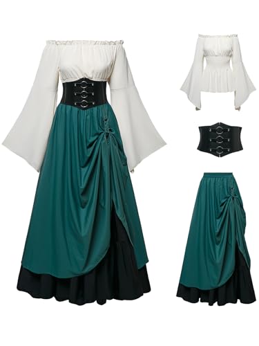 Renaissance Costume Women Ren Faire Medieval Dress for Women with