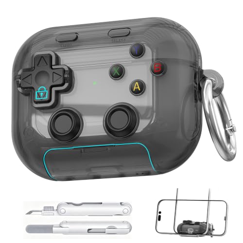 Coque AirPods Pro avec support et bouton de verrouillage antichoc et kit de nettoyage