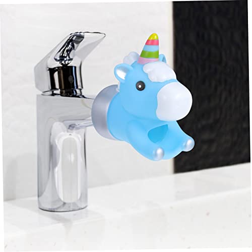 Image of jojofuny 1Pc Unicorn Faucet Extender for Boy Girl Cartoon Water Guide for Easy Hand Washing Fits Bathroom Faucets Portable Design for Toddlers Cute Blue Unicorn Theme