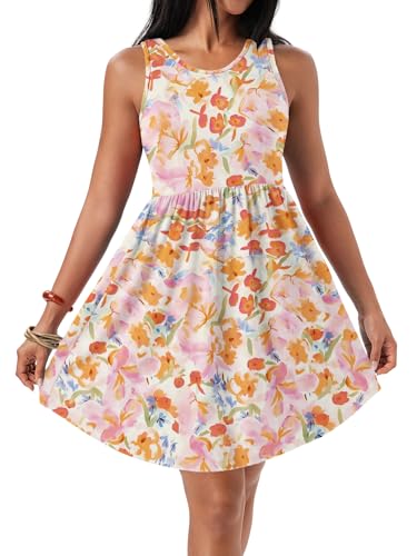 Image of HiMONE Vacation Dresses for Women 2025 Summer Dress Women's Casual Sundresses Casual Beach Petite Sun Dress XS-2XL