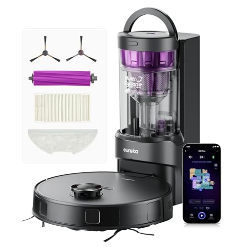 EUREKA E20 Plus Saug- & Wischroboter + beutelloser Multi-Zyklon Absaugstation...