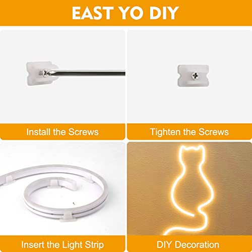 Icreating Led Neon Rope Lights Warm White, 32.8Ft Neon Led Lights Flexible 12V Indoor Squiggly Rope Lights For Wall Outdoor Bendable Led Light Strip Waterproof Flex Led Neon Light For Bedroom, Mirror #TOP6