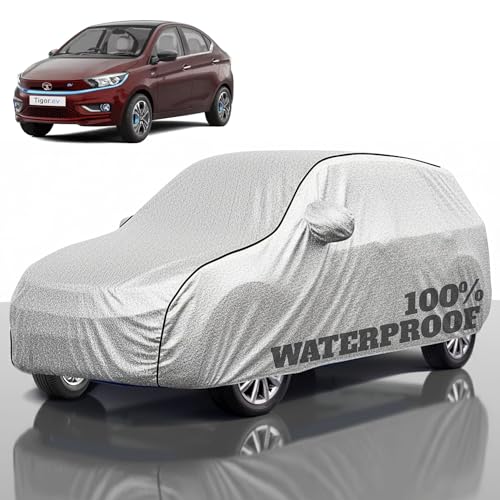 Image of Premium Polyester Car Cover Tigor All-Weather Protection from Rain, Dust & Sun | UV Resistant Fabric | Full Body Secure Fit for Outdoor & Indoor Parking Silver