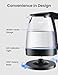 COMFEE' Electric Kettle, 1.7L Hot Water Boiler, 1500W Fast Boil, Glass Electric Tea Kettle with LED Indicator, Auto Shut-Off and Boil-Dry Protection, BPA Free