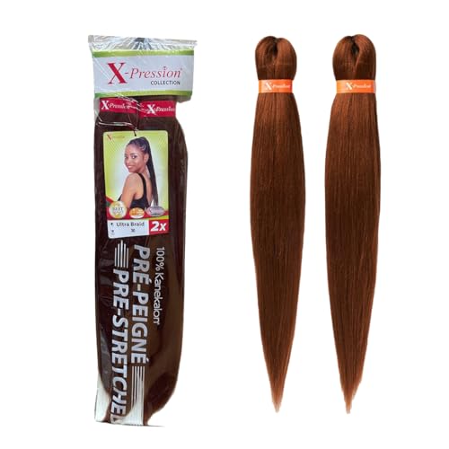 Xpression Pre-Stretched Braiding Hair - 100% Kanekalon Itch-Free Lightweight Hot Water Set 46 - 160g. (XP_PS_30)