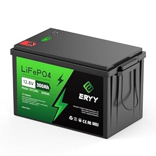 12V 300Ah LiFePO4 Battery, 5000+ Deep Cycles Lithium Battery with 200A BMS & LCD Voltmeter, Rechargeable Batteries for Marine, RV, Off-Grid Solar, Home Backup Power, Trolling Motors, Boat