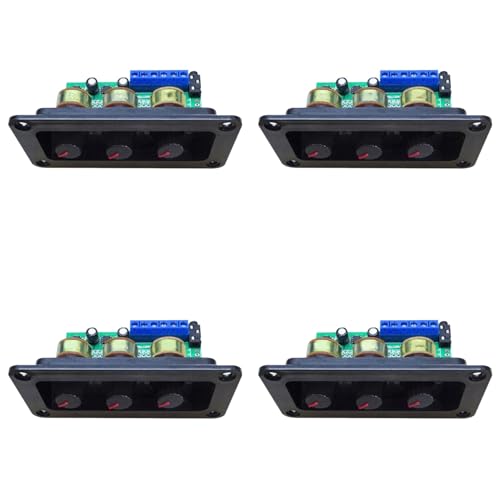 Lckiioy 4X Placa Amplificadora de Potencia Digital Amplificador EstéReo NS4110B Amplificador de Sonido 2X20W HiFi Amplificador Tono de Graves Agudos, con Panel