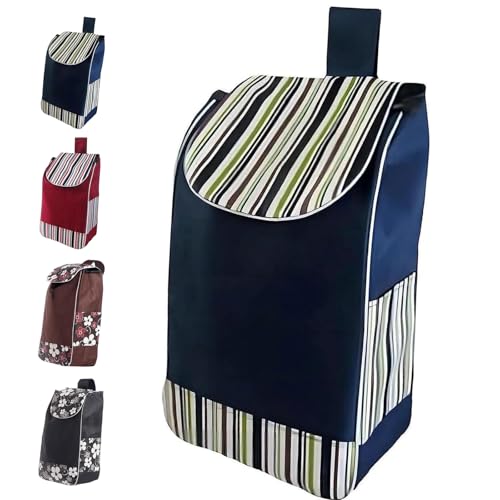 Sac Caddie Réutilisable 36L, Sac de Courses réutilisable en Tissu Type Oxford, Sac de Rechange Pliable et résistant à l’Eau pour Chariot de marché pour supermarché et Shopping Quotidien (Bleu)