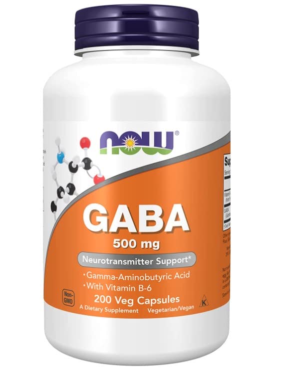 Now Foods - GABA mit Vitamin B6, 500mg - 200 Kapseln