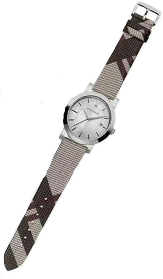 Compatible Watch Strap for Burberry, 14mm/16mm/18mm/20mm/22mm, Genuine Leather Replacement Band, Soft Breathable Fabric with Leather Lining, Free Installation Tool Kit