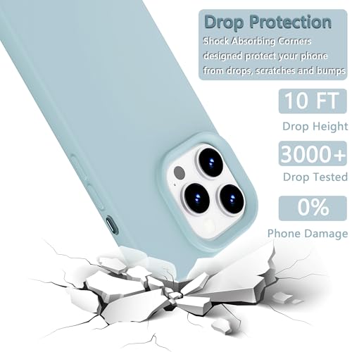Image of iPhone 15 Pro Max Case Silicone,Soft Microfiber Lining(Cloud Blue)
