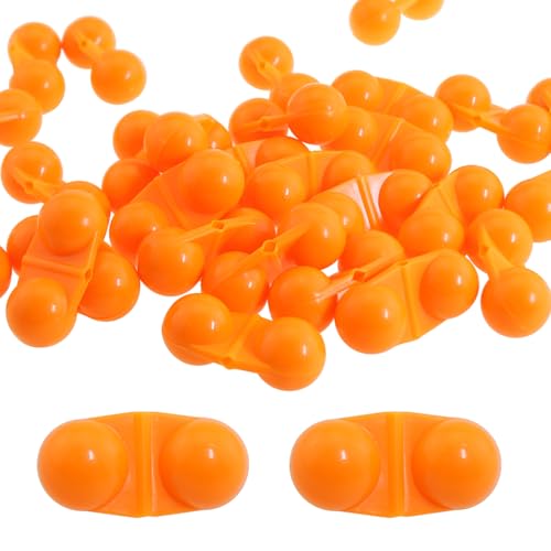 heyous 40PCS 30x15mm Fishing Attractor Bell Beads Portable Orange Catfish Rattle Double Rattle Sea Fishing Attractor Fishing Attractive Fish Double Rattle Beads Fishing Accessories