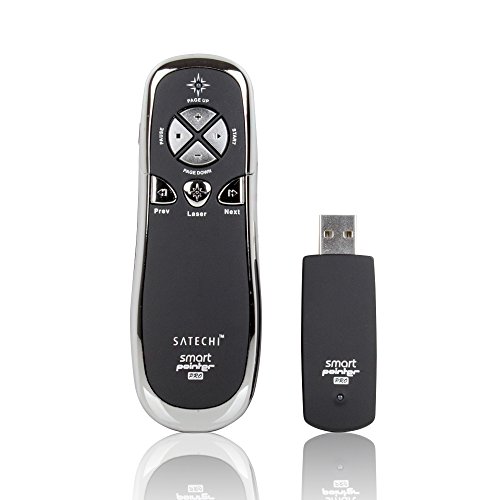 Satechi SP600 Smart-Pointer 2.4Ghz RF Wireless Presenter with Mouse Function and Laser Pointer, Black (SP600RB)