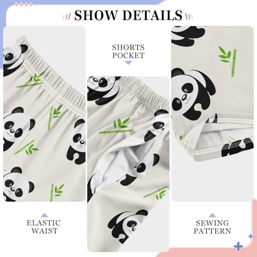 ZZXXB Little Panda Boys Long Pants Soft Trousers Elastic Waist Kids Lounge Bottoms with Pockets S-XL4