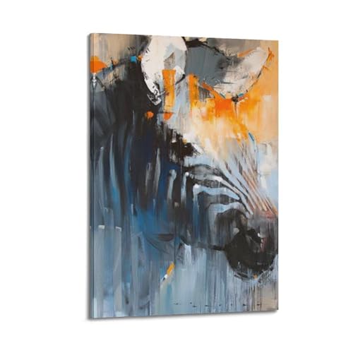 Peinture abstraite tête de zèbre pour une décoration esthétique inspirante