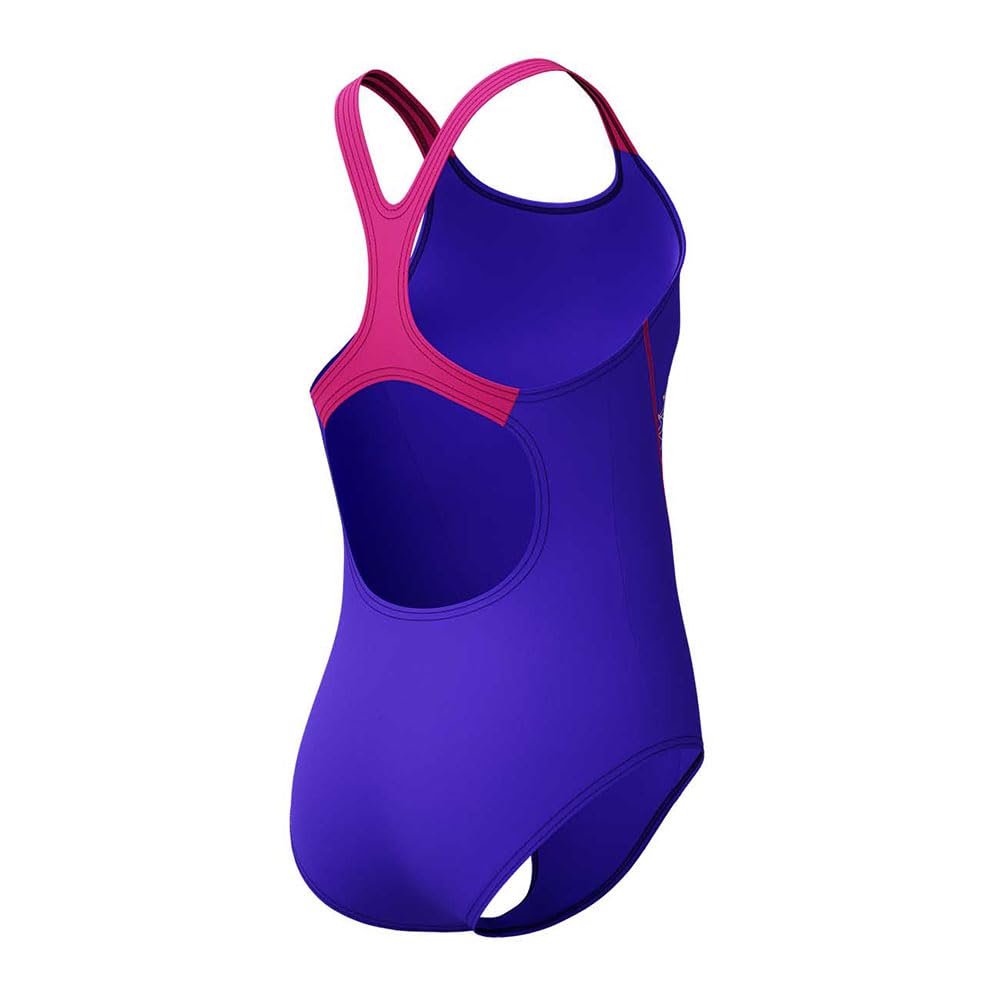 Speedo Mädchen Medley Logo Medalist Badeanzug Badeanzug Blau Lila