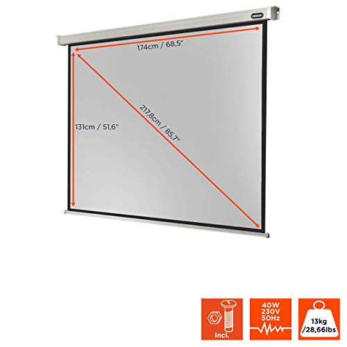 celexon Professional Motor-Leinwand 85 | 180x135 cm 4:3 | elektrische 4K,Full-HD Beamer-Leinwand f&uuml;r Projektionen im B&uuml;ro & Heimkino | zur Decken-/ Wand-Montage | mit Fernbedienung