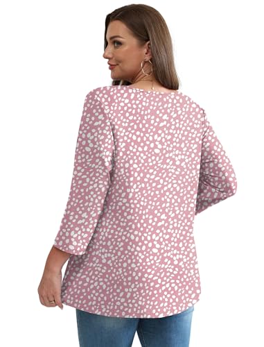 Image of OFEEFAN 3 /4 Length Sleeve Womens Tops 2026 Blouses for Women Dressy Casual Fashion Clothing V Neck Babydoll Tops Fall Outfits