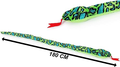Toyland® 170cm (5.5ft) Giant Two-Toned Plush Snake - 5 Assorted Designs - Children's Soft Toys, Green, 170 cm - Image 3