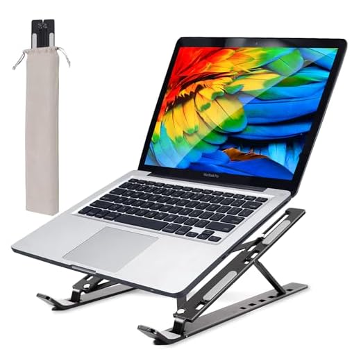 Banlangen Laptop Stand for Desk - Aluminum Adjustable Foldable Portable Laptop Riser,Ergonomic Laptop Holder,Ventilated Cooling Computer Stand for 10 13 14 15 15.6 17 Inch Laptops, Tablets-Black