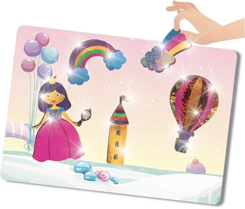 Megableu FOIL FUN Princesse et Licornes Activités Manuelles pour Enfants dès Loisirs Créatifs 10 Planches Décoratives & Feuiles Métalliques Colorées Idée Cadeau Enfant Magique - vue 4