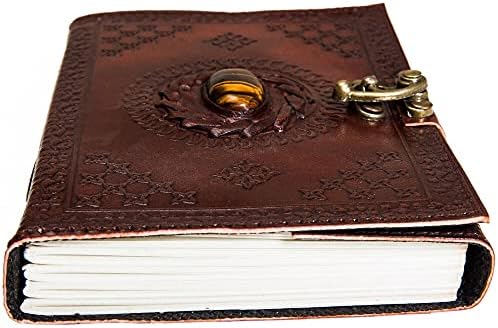 Urban Leather Tiger Eye Journal Vintage Handmade Drawing Sketchbook Scrapbook, Unlined