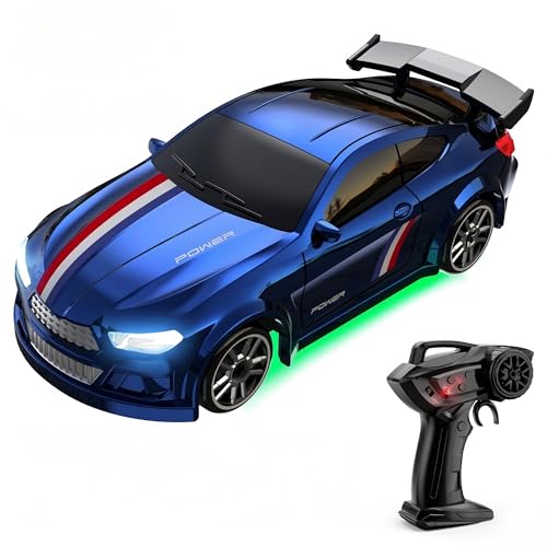 TDchougin1/64 スケール ミニリモコンカー2.4GHz リモコンカー玩具充電式バッテリー付き誕生日ギフト子供・男の子・小学生・中学生向けギフト (濃い青色)