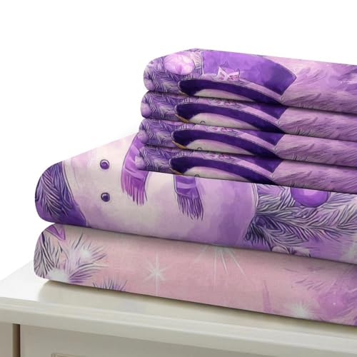 Housse de couette flocons de neige imprimé 3D microfibre parure de lit 200x200 - 7