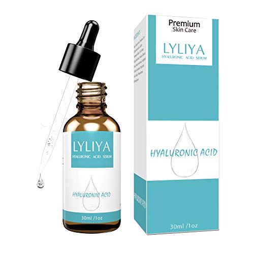 LYLIYA Hyaluronic Acid Serum for Face, 100% Pure Anti-Aging Serum, Ultra Hydrating Moisturizer, Antioxidant & Wrinkle Treatment, Non-greasy, Powerful Hydrating Pure Facial Serum - 1oz