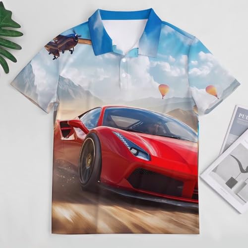 Camiseta polo de manga corta para mujer Car Racing transpirable para ocio diario 4