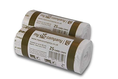 My Eco Company 30L X 50 Compostable Kitchen Food Waste Bin Bags Kerbside Caddy Liners (30 Litre)