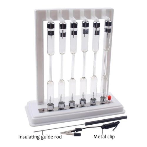 THYXGS 6 Rare Gas Glass Tubes, Spectrum Tube Set with He/ne/ar/h2/n2/hg, Noble Gas Glow Discharge Kit, with Excitation Base, for Spectral Analysis, Physics Teaching, Science Spectral Tube - Image 3