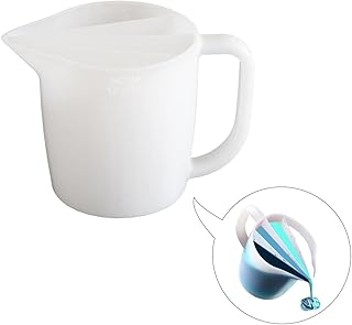 調色カップ 1個入り レジン液用 顔料混合カップ レジン型 配色 混色 シリコン レジン道具 ハンドル付き おしゃれ カップ シリコン型 ハンドメイド 軽量用 エポキシ樹脂 プレゼント 手作り 透明 (1個)