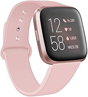 Deilin Armband für Fitbit Versa/Fitbit Versa Lite für Damen und Herren, Silikon Sport Armband Weiches Verstellbares Armband für Fit bit Versa Smartwatch (Rosa, L)