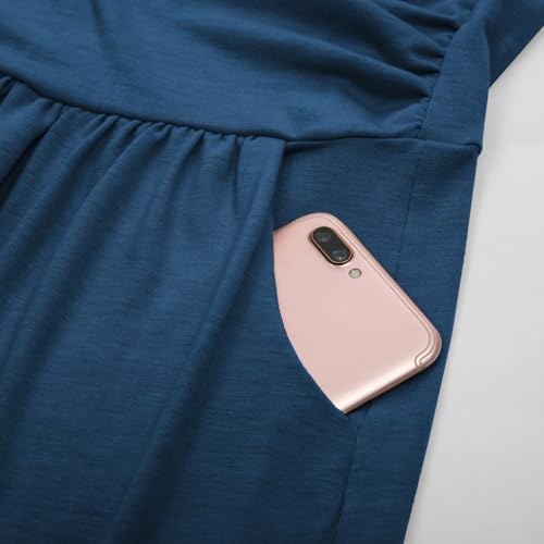 GRACE KARIN Women Strapless Casual Loose Ruched Long Maxi Dress with Pockets4