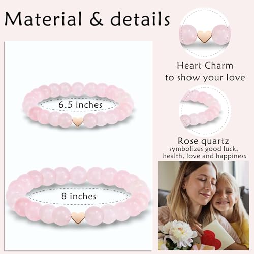 Image of Set of 2 Mother And Daughter First Day of School Kindergarten Preschool 1st /2nd Grade Back to School Bracelet Gifts, Christmas Valentines Mothers Day Easter Graduation Birthday Gifts for Girls Women
