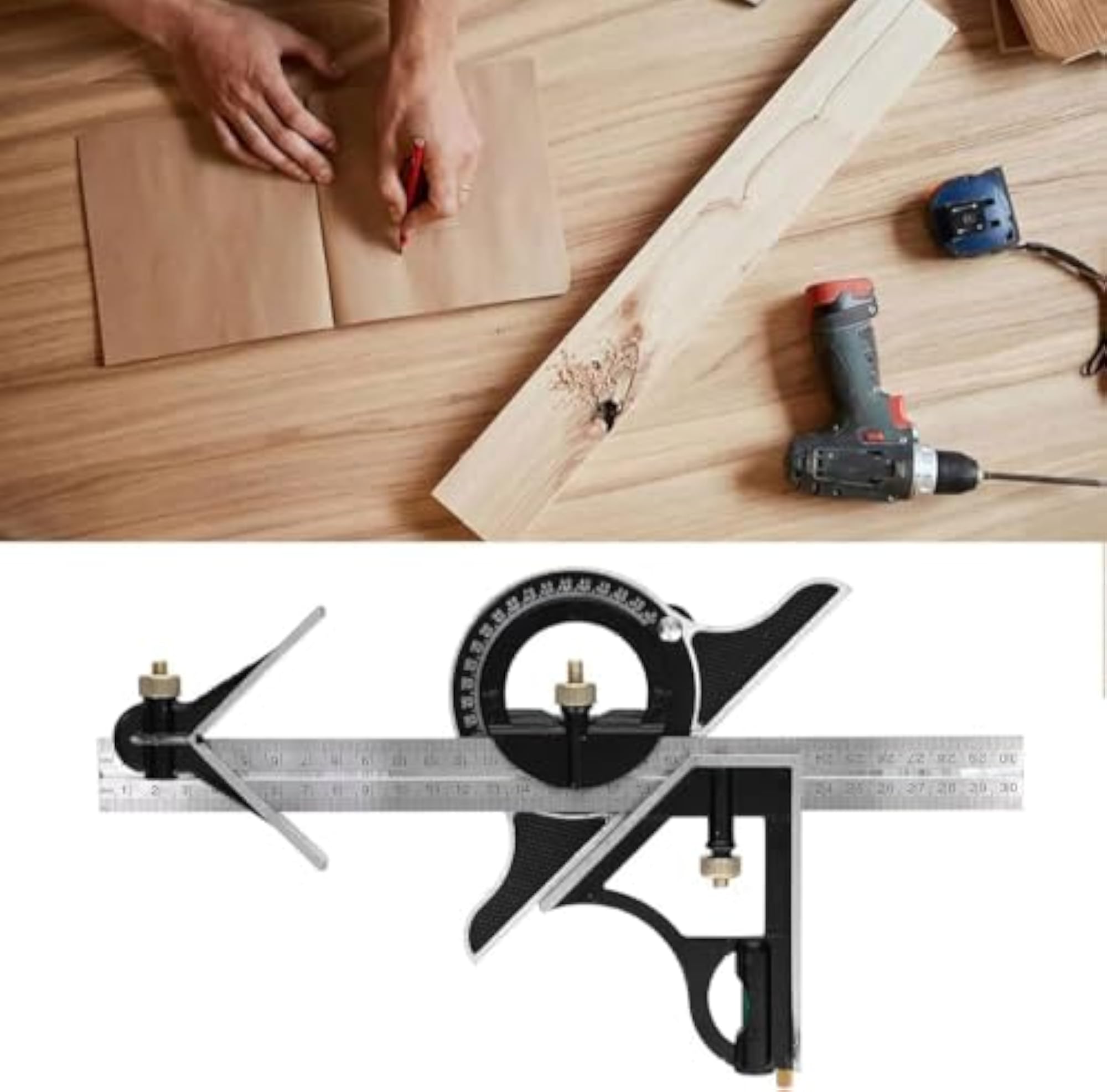 12 Inch Adjustable Combination Angle Protractor Square Set