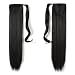 Onedor 24" Straight Wrap Around Ponytail Extension for Women. Premium Synthetic Fiber 120g-130g (2#-Darkest Brown)