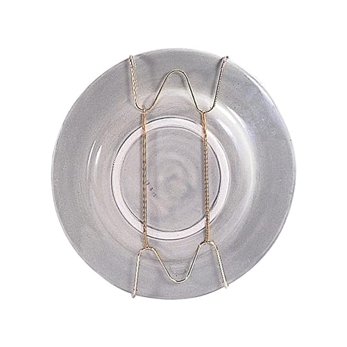 Better Houseware Adjustable Brass Plate Hanger with Vinyl-Sheathed Hooks – for 4”-7 ” Diameter Plates, Mounting Hardware Included – Secure Plate Hanger to Safely Display Art, Crafts, and Heirlooms