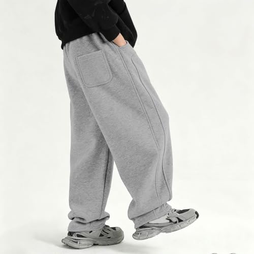 Boys Barrel Sweatpants, Wide Leg Athletic Elastic Waist Baggy Track Pants - image 4