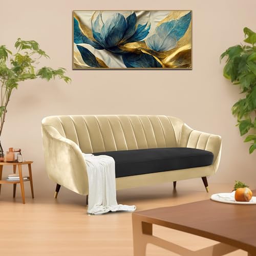 Image of Casaliving Anyse 3 Seater Sofa Set for Living Room (Cream Black Fabric) Premium Fabric Sofa