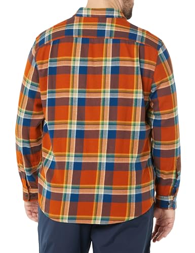 Image of Amazon Essentials Men's Regular Fit Long-Sleeve Flannel Shirt, Soft Brushed Cotton, Lightweight yet Warm