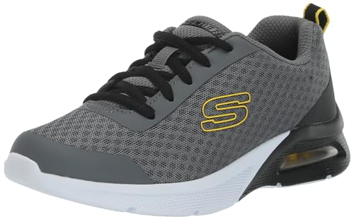 Skechers Sneaker unisex Microspec Max-Volace da bambino, Antracite/Nero, 10.5 Little Kid