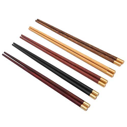 Palillos de madera vajilla reutilizable de caoba para hogar 5