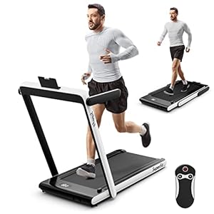 Goplus 2 in 1 Folding Treadmill, 2.25HP Superfit Under Desk Electric Treadmill, Installation-Free with Remote Control, APP Control and LED Display, Walking Jogging for Home Office