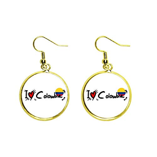 Pendientes de Colombia dorados ideales para lucir en fiestas culturales y reuniones